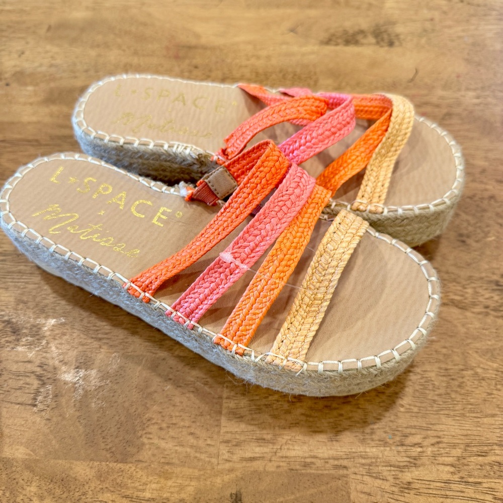 L*Space x Matisse Gwen Sandals Women’s 7M Platform Espadilles Colorful Strappy